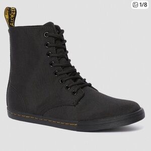 Dr. Martens Black High-Top Canvas Shoes